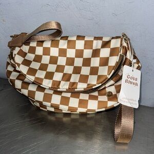 Checkered Brown and Cream Women's Bag - Good Blush